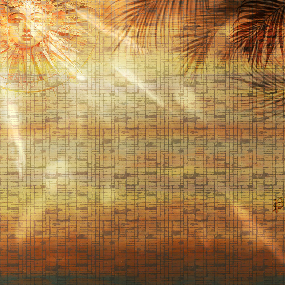 Wall mural, brown, yellow, sun, palm trees, Z81073, 5x3 m, Philipp Plein 2, Zambaiti Parati