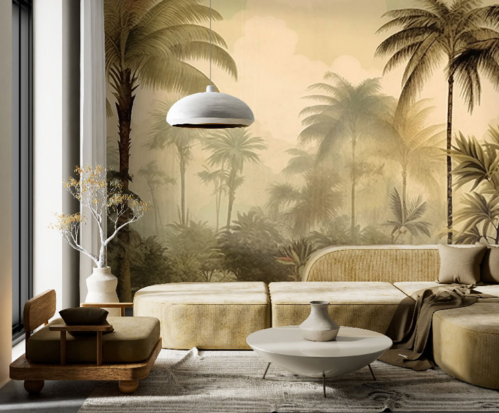 Wall mural, brown, beige, tropical rainforest, Z81075, 5x3 m, Philipp Plein 2, Zambaiti Parati