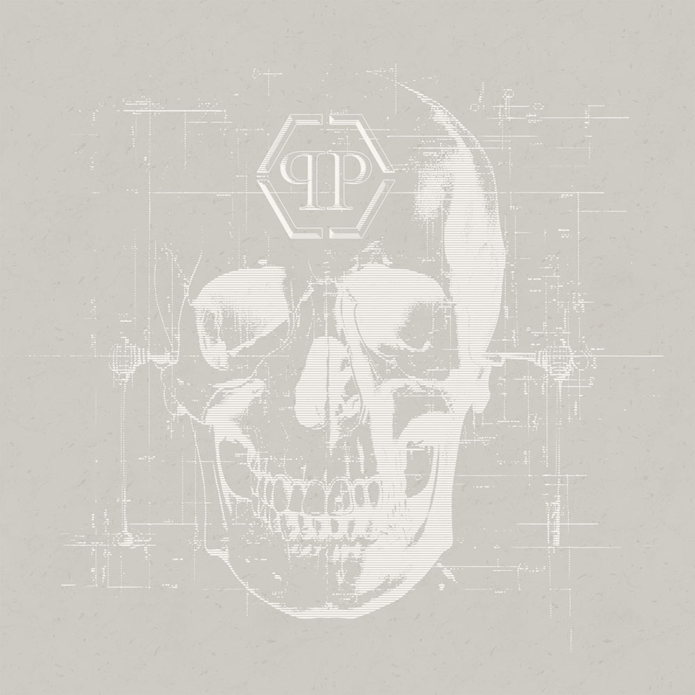Wall mural, beige, skull, Z81077, 3x3 m, Philipp Plein 2, Zambaiti Parati