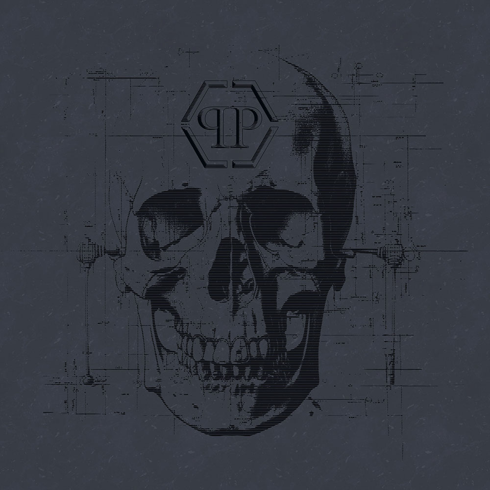 Wall mural, black, skull, Z81078, 3x3 m, Philipp Plein 2, Zambaiti Parati