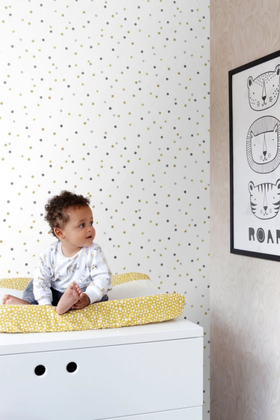 Children's non-woven wallpaper 139051, Polka dots, Let's play, Esta
