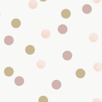 Non-woven wallpaper Polka dots, 108565, Dotty Polka Pink American Gold, Kids@Home 6, Graham & Brown