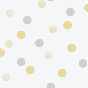 Non-woven wallpaper Polka dots 108264, Dotty Polka Yellow Silver, Kids@Home 6, Graham & Brown