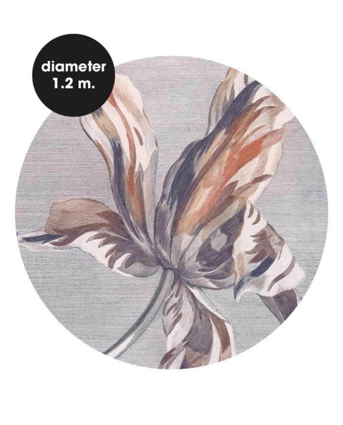 Self-adhesive circle wallpaper with a tulip, 309109, 120cm, Wallpower Favorites, Eijffinger