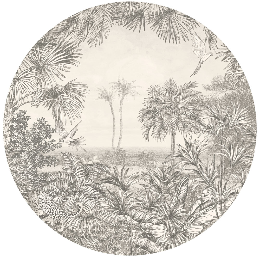 Circle non-woven mural wallpaper Palms 300422, diameter 145 cm, Grand Safari, BN Walls