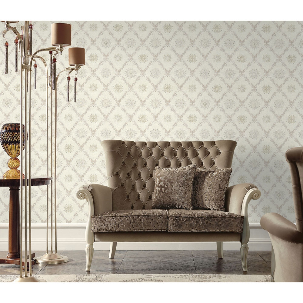 Non-woven wallpaper with a vinyl surface, Baroque pattern, Ornaments 82822, Amore, Emiliana Parati