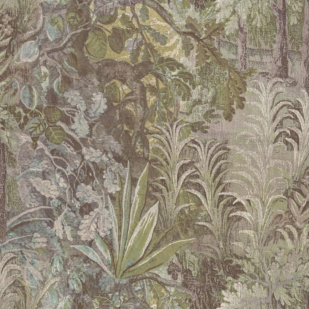 Wallpaper, green, brown, plants, leaves, 5825, Jaipur, Parato by Cristiana Masi