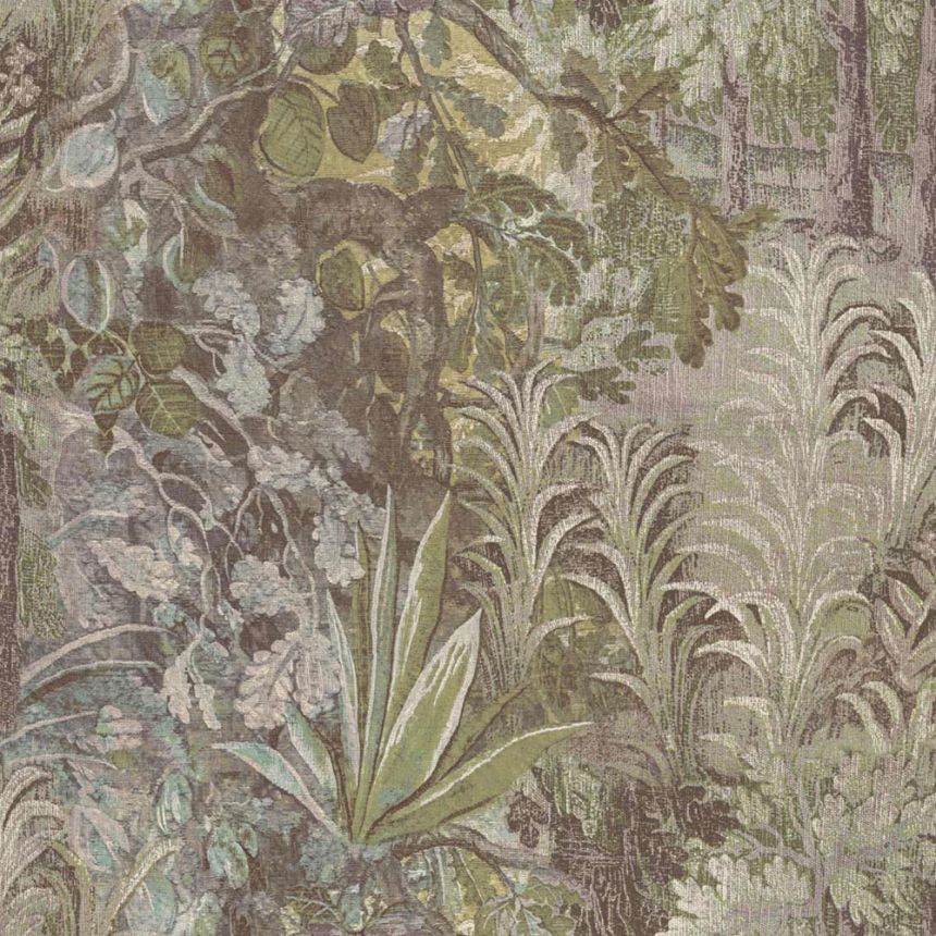 Wallpaper, green, brown, plants, leaves, 5825, Jaipur, Parato by Cristiana Masi