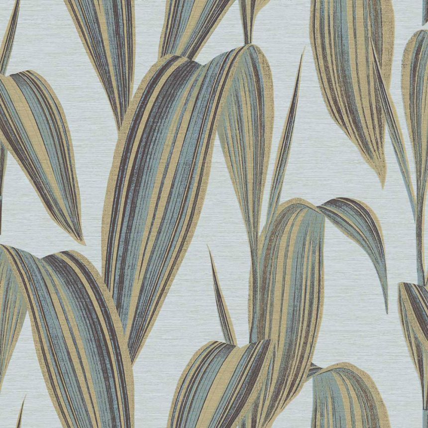 Wallpaper, blue, brown, leaves, 5836, Jaipur, Parato by Cristiana Masi