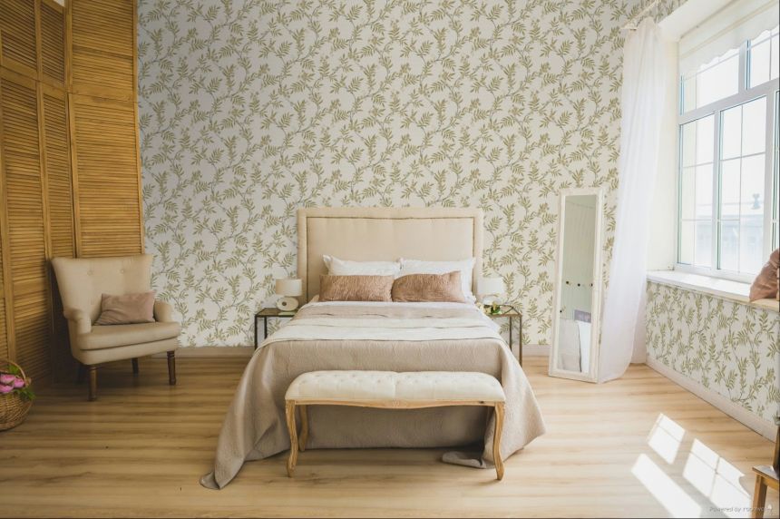 Wallpaper, pink, green, flowering branches, 7702, Agora, Parato by Cristiana Masi