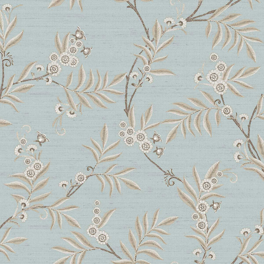 Wallpaper, pale blue, beige, flowering branches, 7706, Agora, Parato by Cristiana Masi