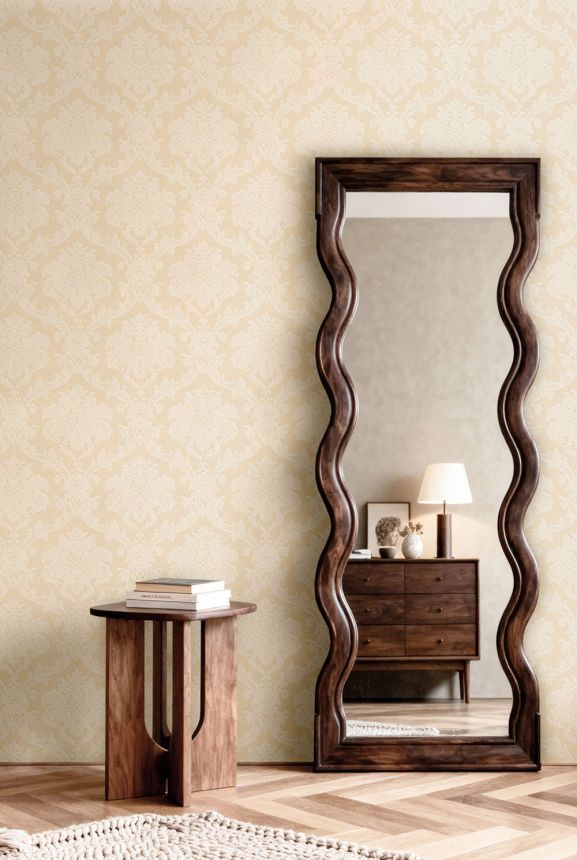 Wallpaper, beige-gold, damask pattern, 7722, Agora, Parato by Cristiana Masi