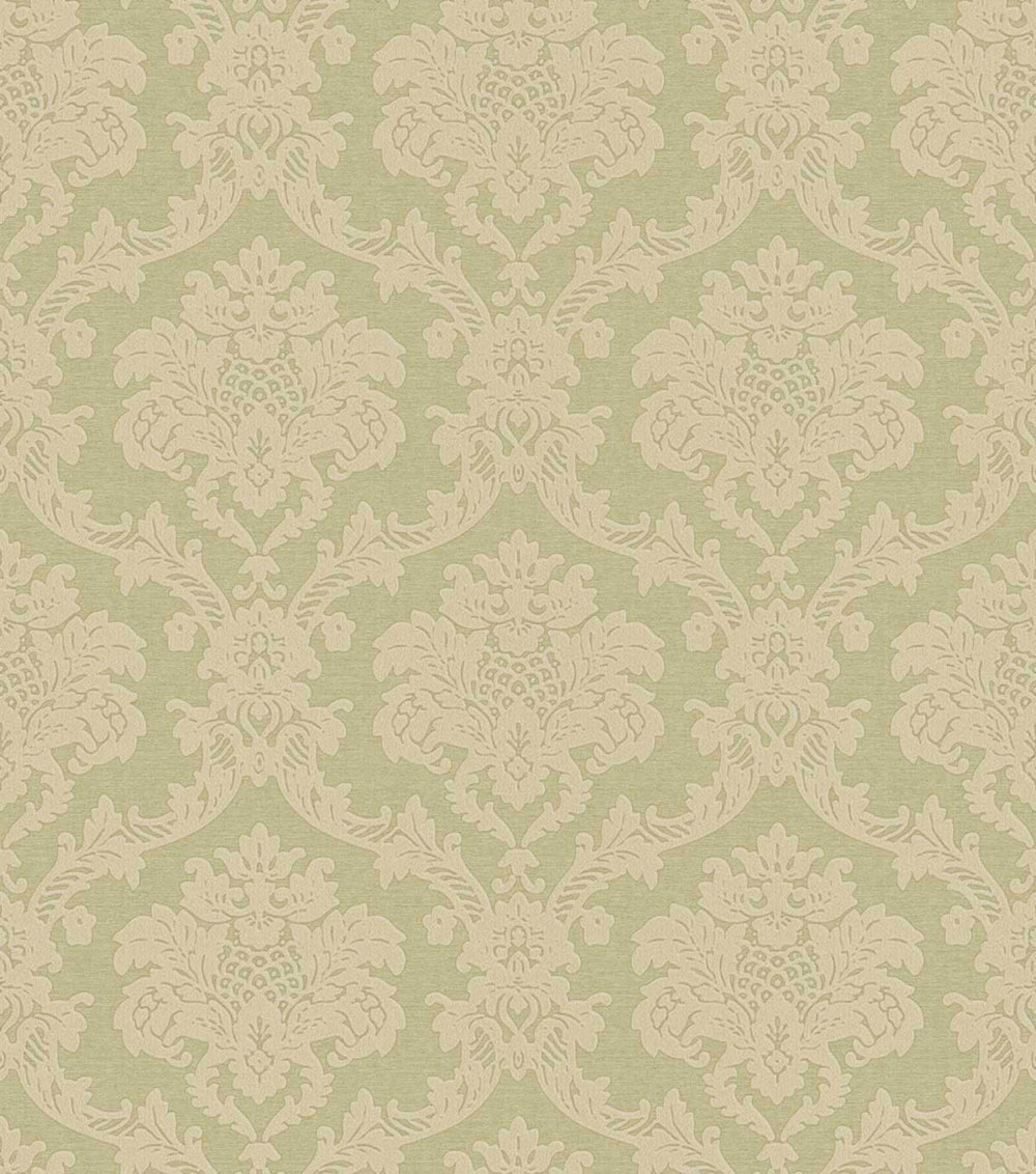 Wallpaper, green, damask pattern, 7725, Agora, Parato by Cristiana Masi