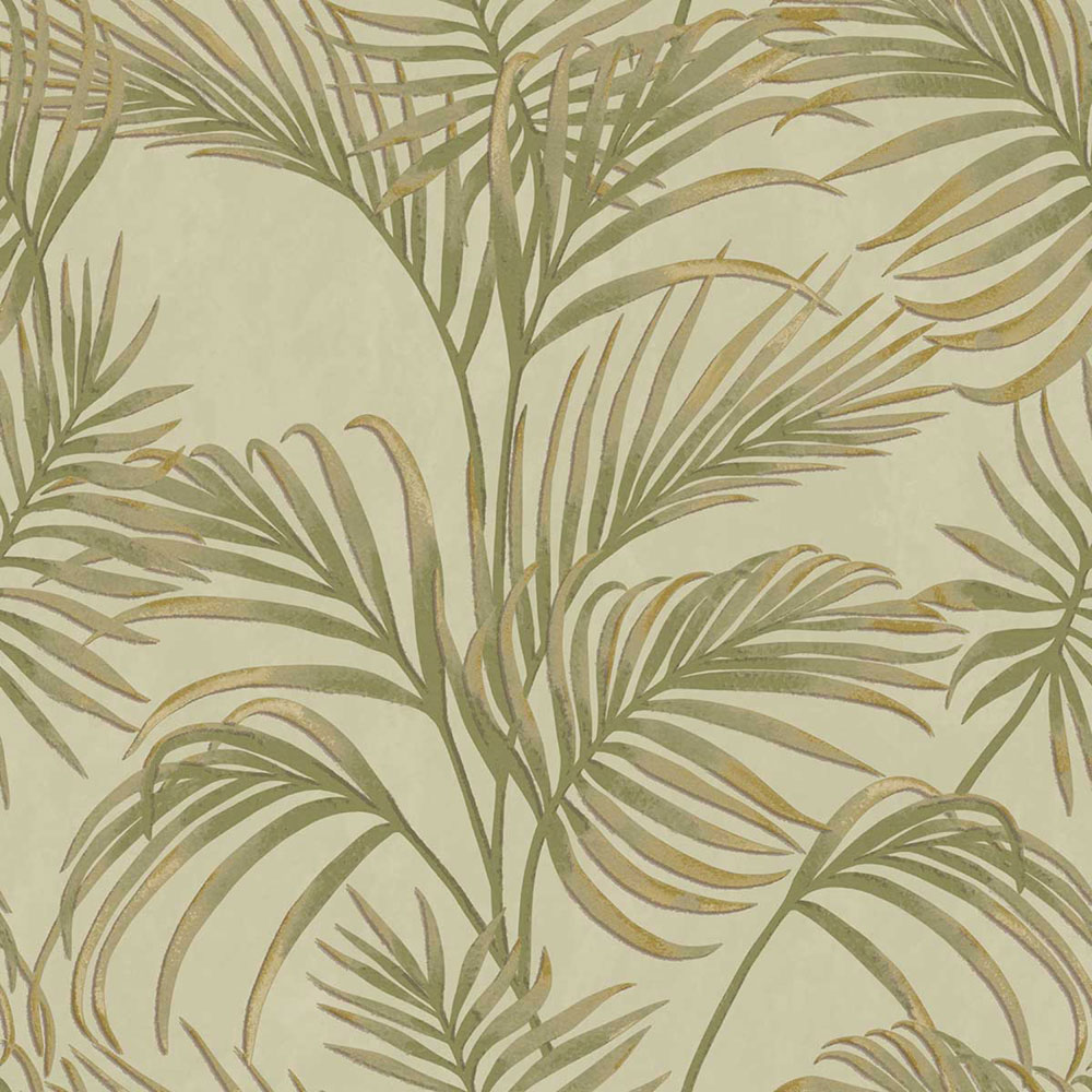 Luxury green wallpaper with palm leaves, 7735, Agora, Parato by Cristiana Masi