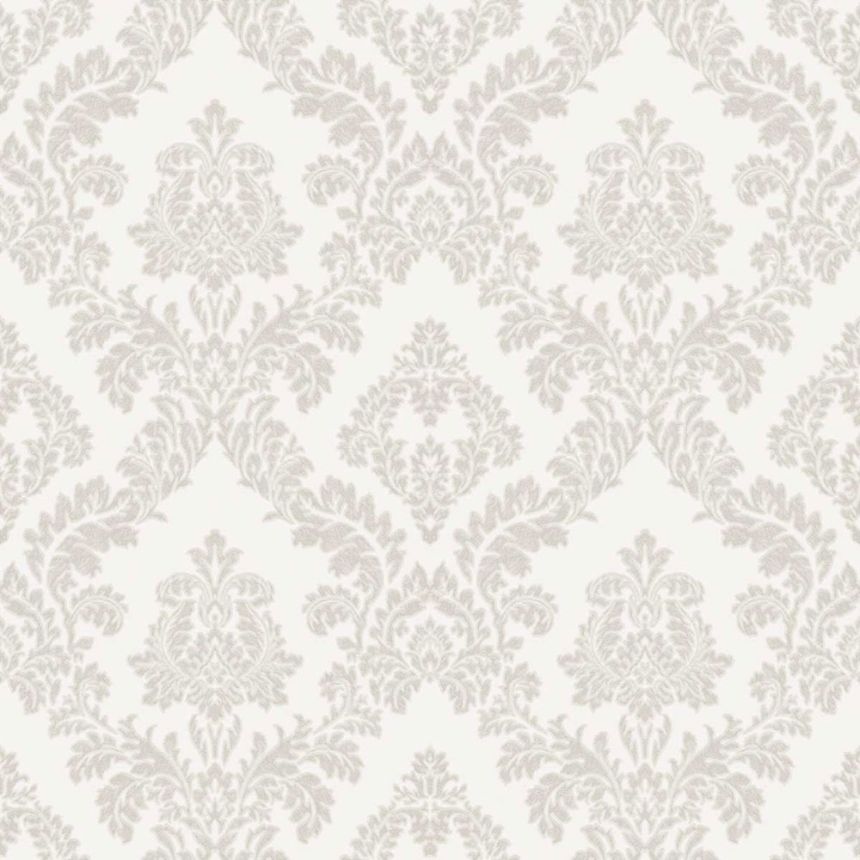 Wallpaper, silver-white, damask pattern, 7741, Agora, Parato by Cristiana Masi