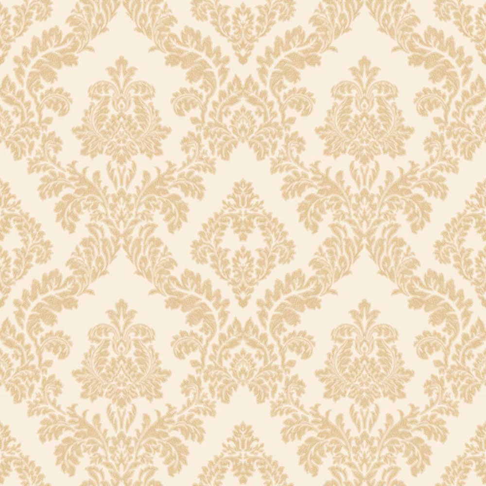 Wallpaper, ochre, damask pattern, 7742, Agora, Parato by Cristiana Masi