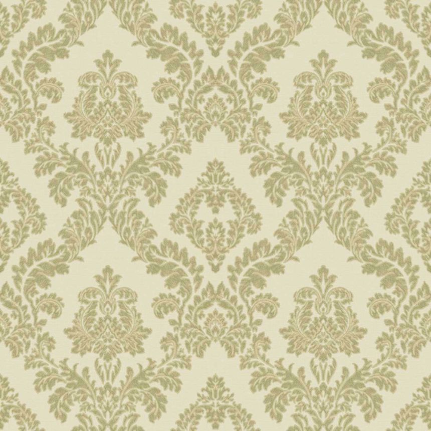 Wallpaper, yellow-green, damask pattern, 7745, Agora, Parato by Cristiana Masi
