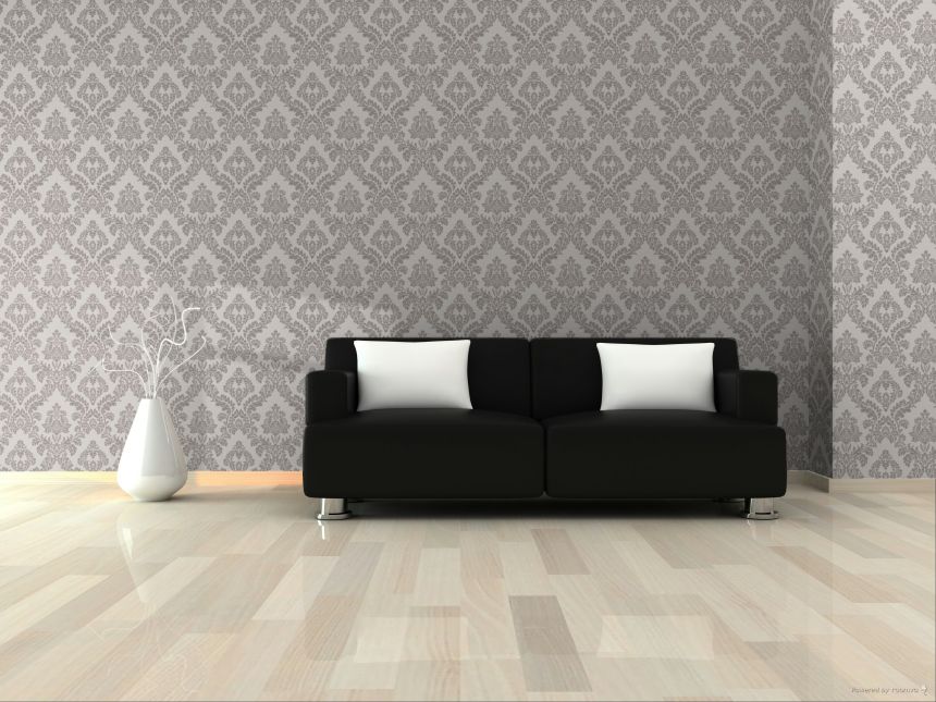 Wallpaper, grey, damask pattern, 7748, Agora, Parato by Cristiana Masi
