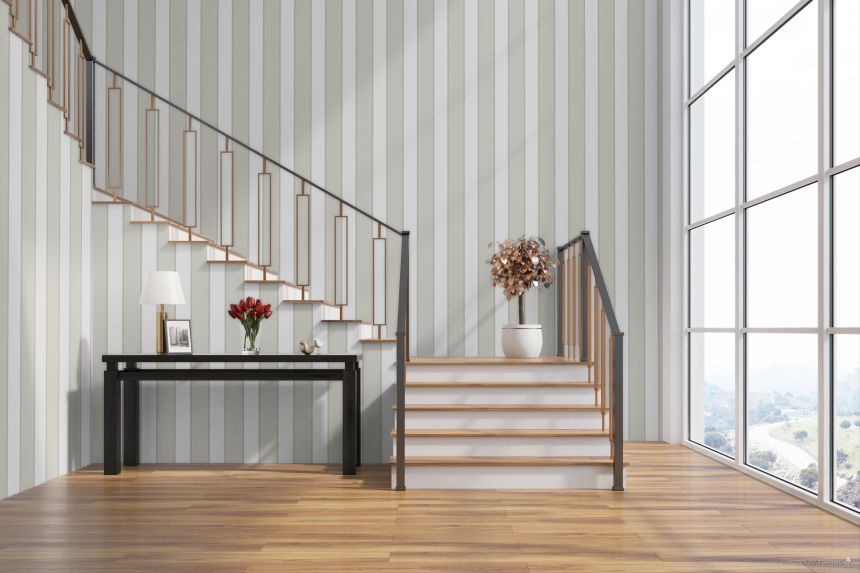 Wallpaper, grey-white, stripes, 7751, Agora, Parato by Cristiana Masi