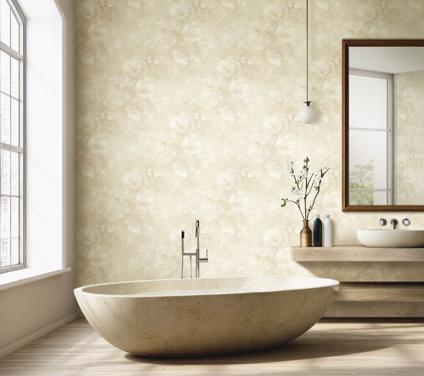 Wallpaper, beige, cream, flowers, BM31041, Blumarine, Emiliana Parati