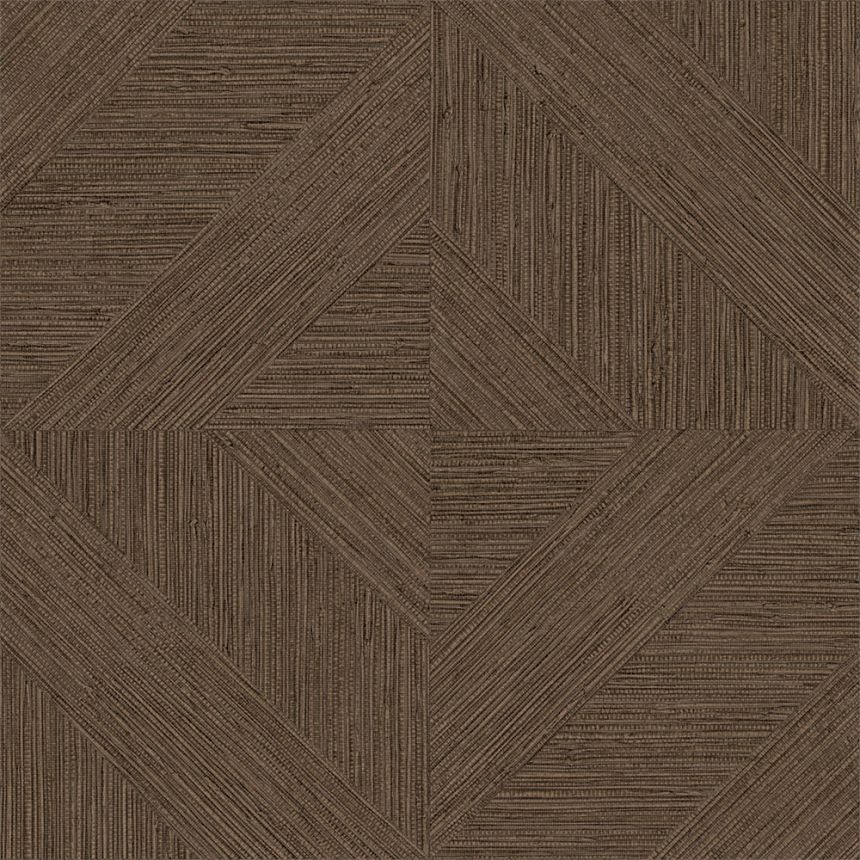 Wallpaper, Parquet Pattern, Mat Texture, Brown, Black, IM28012, Imani, Decoprint