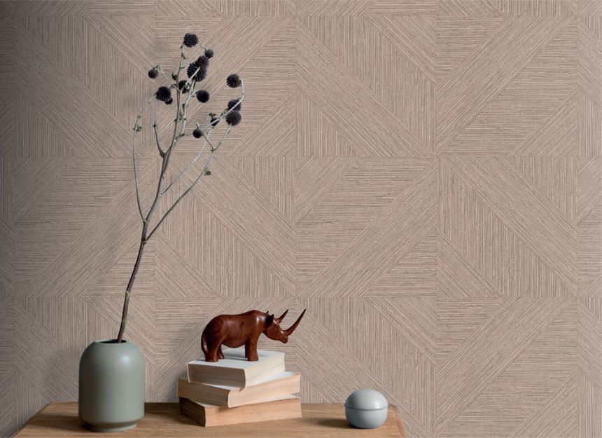 Wallpaper, Parquet Pattern, Mat Texture, Brown, Grey, IM28014, Imani, Decoprint