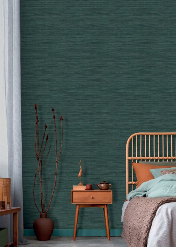 Wallpaper, Fabric Effect, Green, Blue, IM28040, Imani, Decoprint