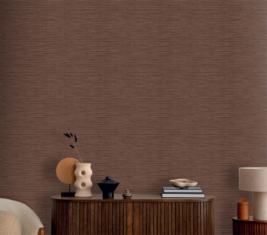 Wallpaper, Fabric Effect, Red, Brown, IM28041, Imani, Decoprint