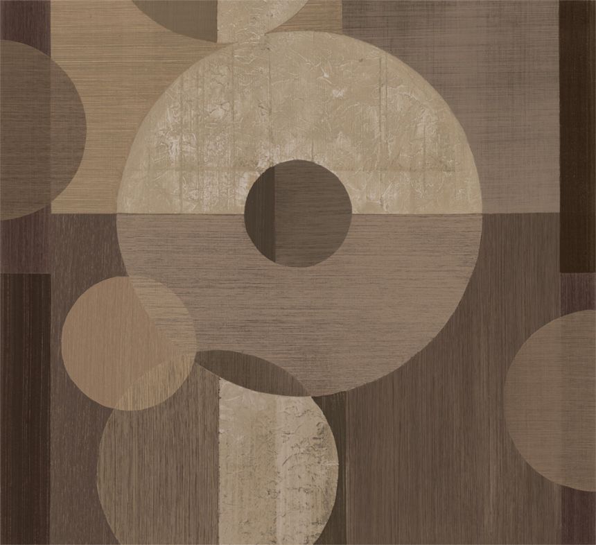 Geometric Mural Wallpaper, Yellow, Brown, IMD28140, Imani, Decoprint
