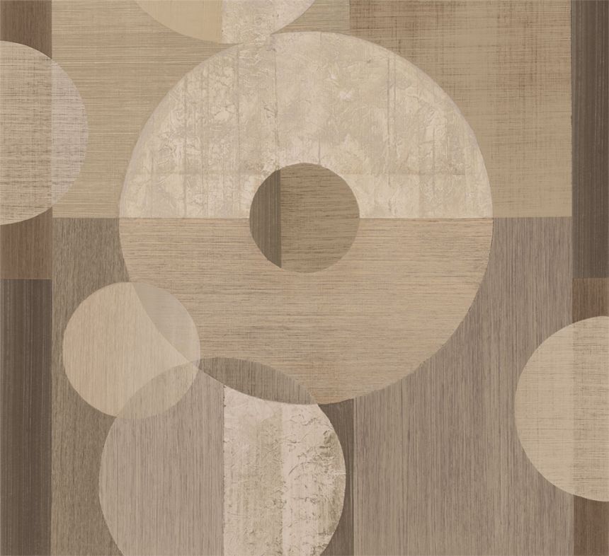 Geometric Mural Wallpaper, Beige, Brown, IMD28142, Imani, Decoprint