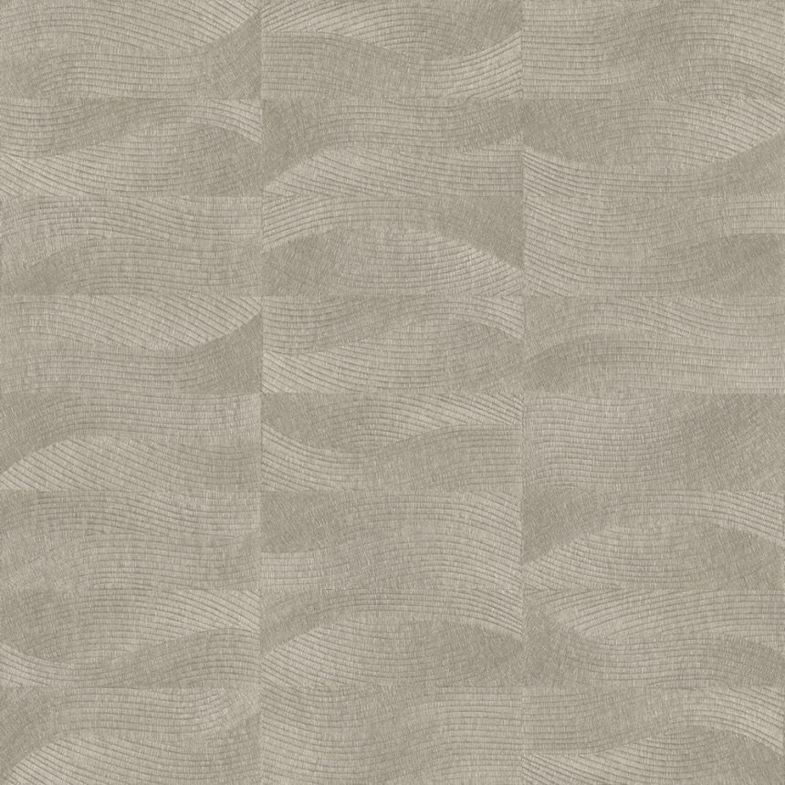Wallpaper, Brown, Grey, Embroidery Effect, Waves, TN29021, Terra Nova, Decoprint
