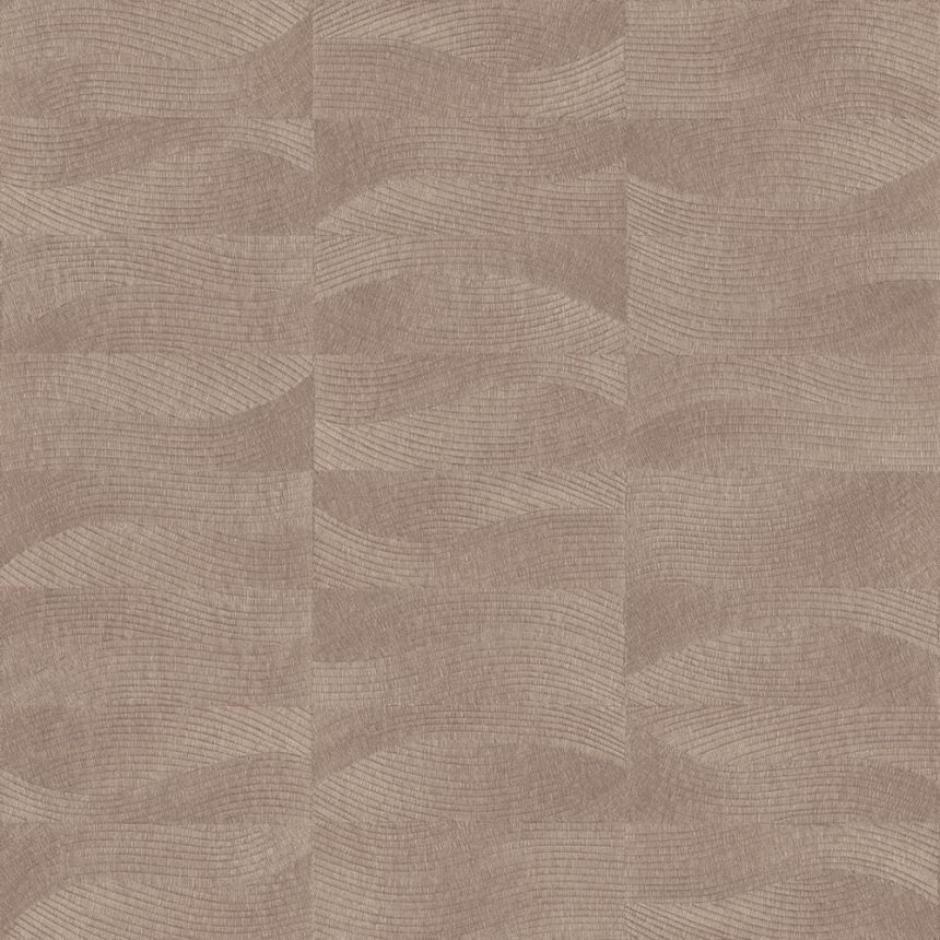 Wallpaper, Red, Brown, Embroidery Effect, Waves, TN29023, Terra Nova, Decoprint