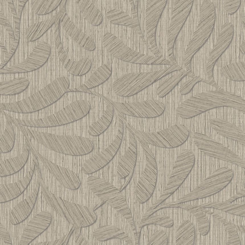 Wallpaper, Brown, Grey, Wood Effect, Leaves, TN29051, Terra Nova, Decoprint