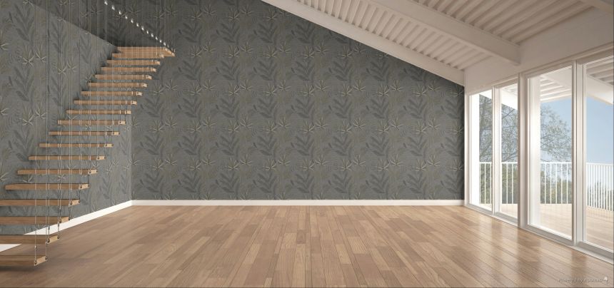 Wallpaper, Black, Brown, Leaves, TN29084, Terra Nova, Decoprint