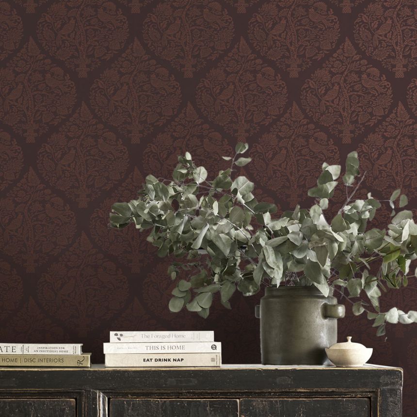 Wallpaper, burgundy, ornaments, 142060, Allurium, Graham Brown Premium