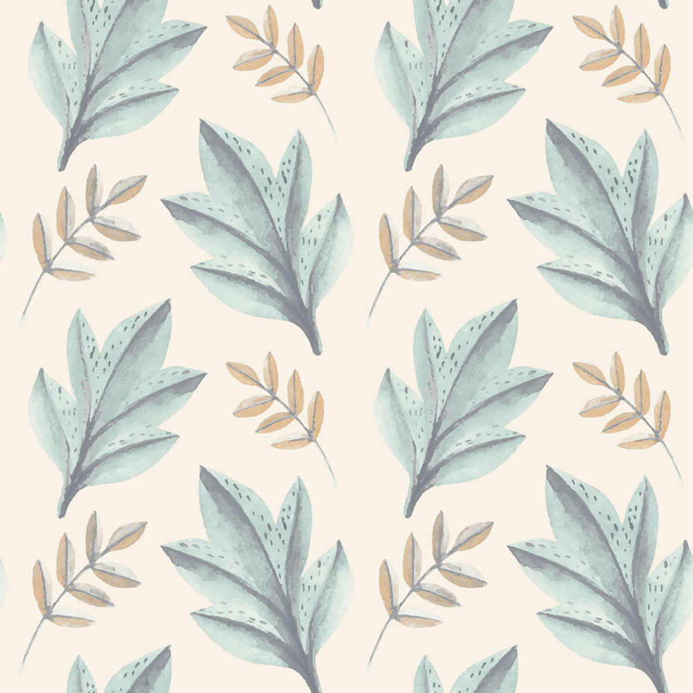 Wallpaper, blue, gold, leaves, 4415, Momi, Parato by Cristiana Masi