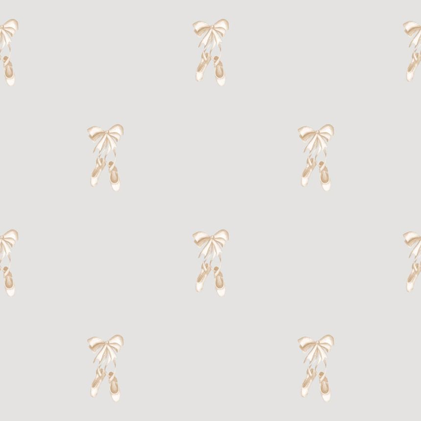 Children’s wallpaper, grey, gold, ballerinas, 4433, Momi, Parato by Cristiana Masi