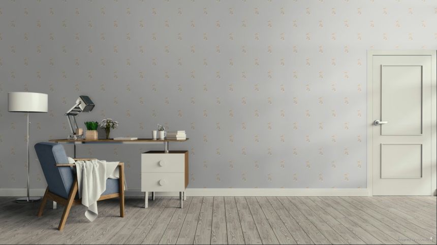 Children’s wallpaper, grey, gold, ballerinas, 4433, Momi, Parato by Cristiana Masi