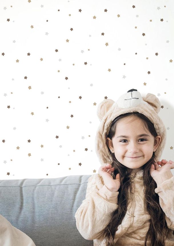 Wallpaper, brown, gold, stars, 4452, Momi, Parato by Cristiana Masi