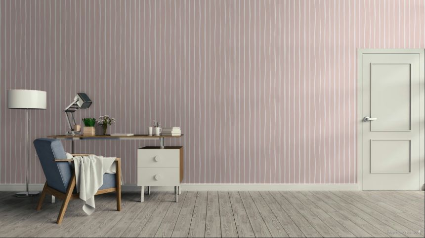 Wallpaper, pink-white, stripes, 4462, Momi, Parato by Cristiana Masi