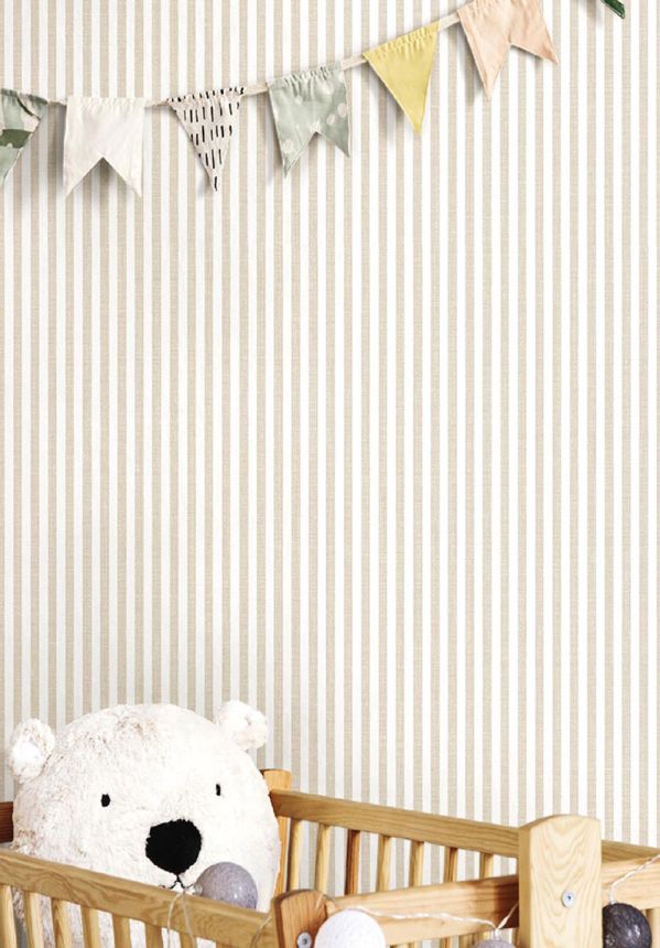 Wallpaper, beige-white, stripes, 4466, Momi, Parato by Cristiana Masi