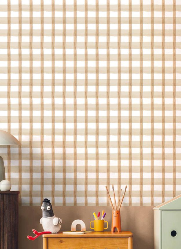 Wallpaper, brown, white, check, 4477, Momi, Parato by Cristiana Masi