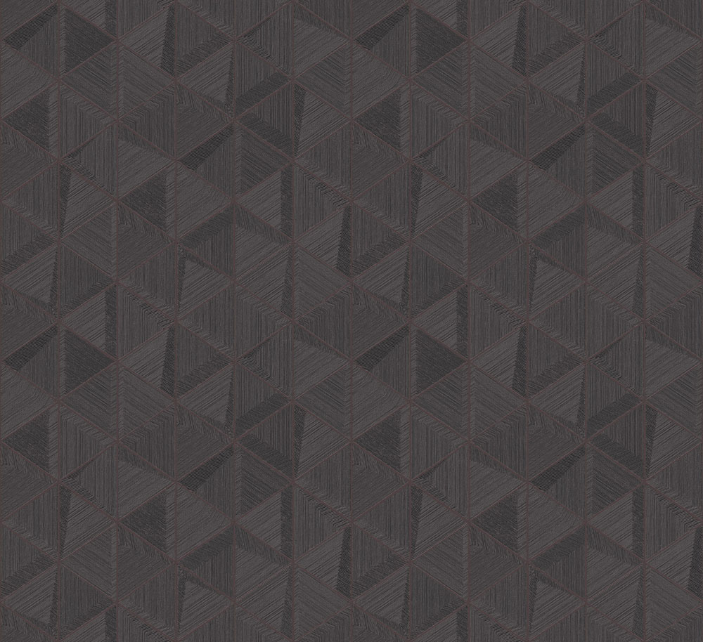 Wallpaper, black, brown, triangles, TRA101, Traces, Masureel