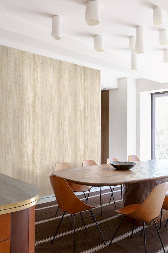 Wallpaper, beige, grey, veneer effect, TRA301, Traces, Masureel