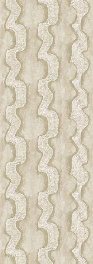 Mural wallpaper, grey, yellow, waves, DGTRA301-260, Traces, Masureel