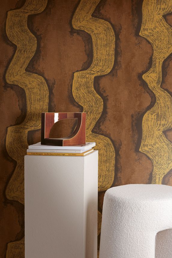 Mural wallpaper, gold, brown, DGTRA302-300, Traces, Masureel