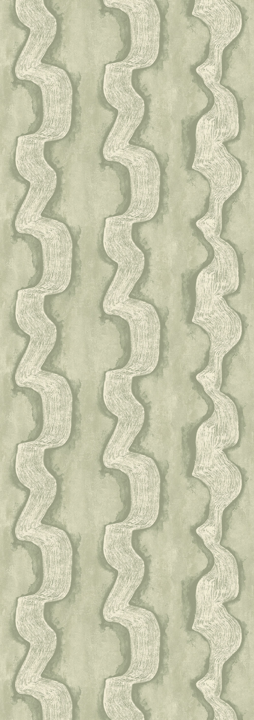 Mural wallpaper, green, white, waves, DGTRA304-260, Traces, Masureel