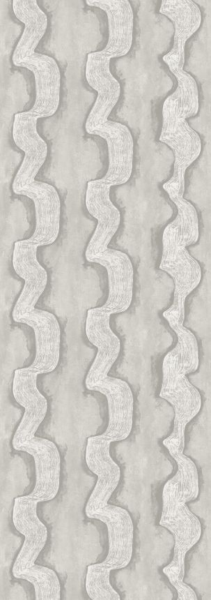 Mural wallpaper, grey, white, waves, DGTRA305-300, Traces, Masureel