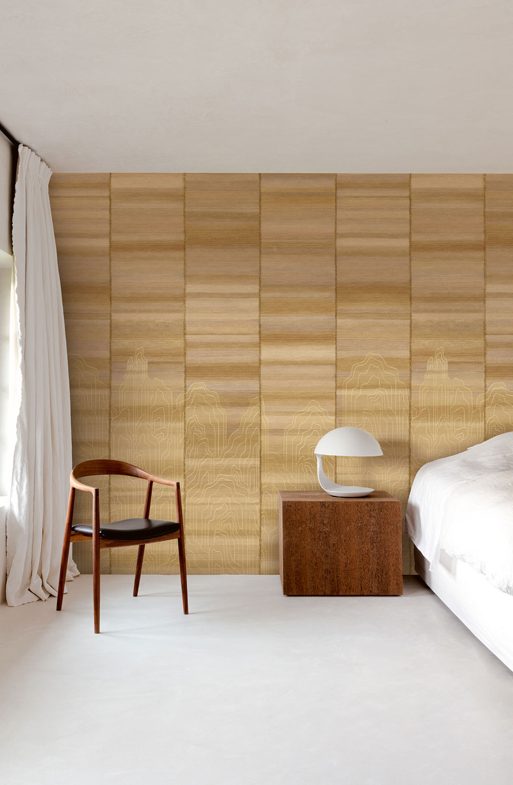 Mural wallpaper, beige, brown stripes, DGTRA8011-260, Traces, Masureel