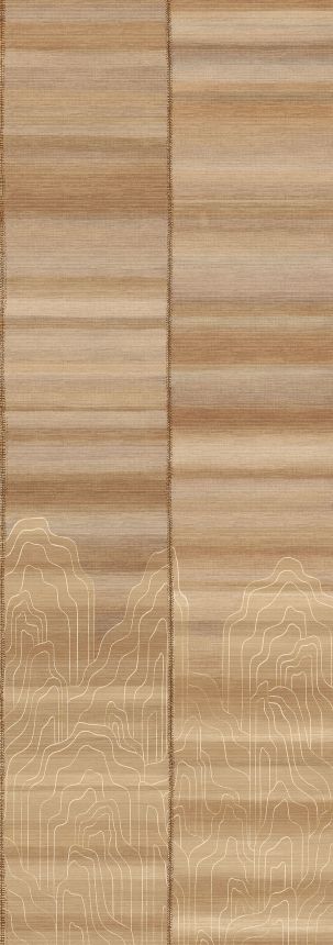 Mural wallpaper, beige, brown stripes, DGTRA8012-260, Traces, Masureel